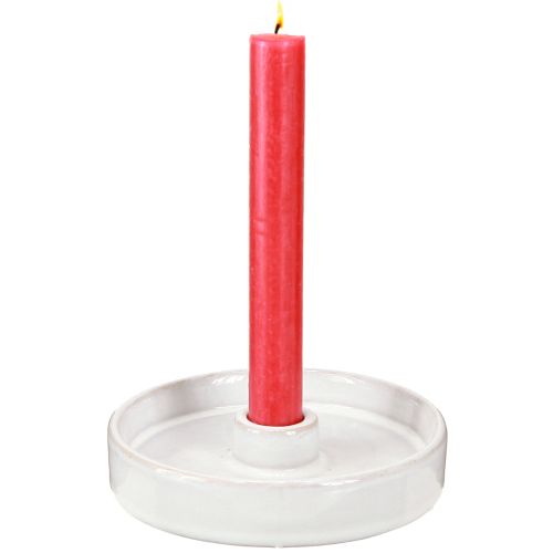 Produkt Świecznik Ceramiczny Biały – Nowoczesny Świecznik do Świeczników Stożkowych Ø13cm 2 Szt.
