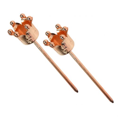 Floristik24 Świecznik korona miedź Ø2,2cm W7cm 4 szt