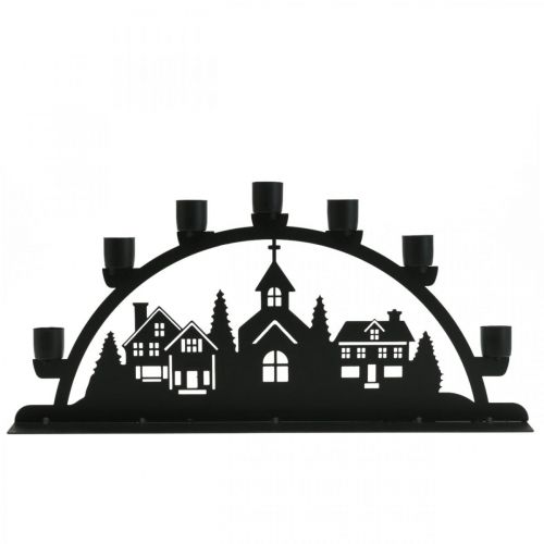 Produkt Świeca łukowa łukowa z czarnego metalu 40x6cm W18,5cm
