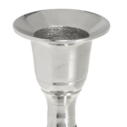 Produkt Świecznik metalowy srebrny świecznik w sztyfcie wys. 9,5cm 2szt