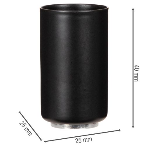 Okrągły magnetyczny świecznik, matowo czarny, na świece stożkowe o średnicy 25 mm, 4 sztuki | Floristik24.pl