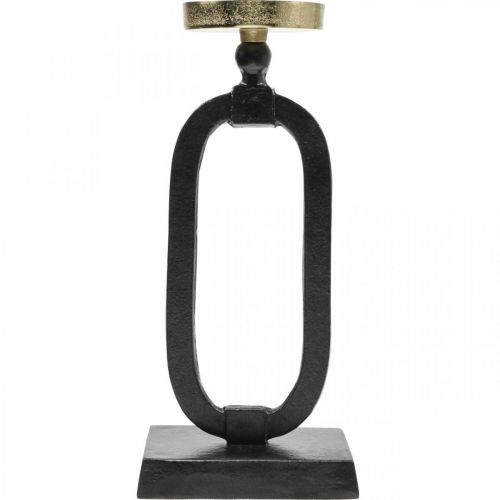 Produkt Świecznik żeliwny ozdobny z czarnego złota Ø10,5cm 36cm