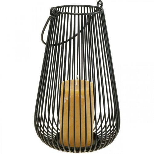 Produkt Świecznik czarny ozdobny lampion z uchwytem Ø22cm W34cm
