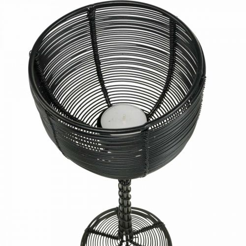 Produkt Świecznik na tealight czarny metalowy ozdobny kieliszek do wina Ø10cm W26,5cm