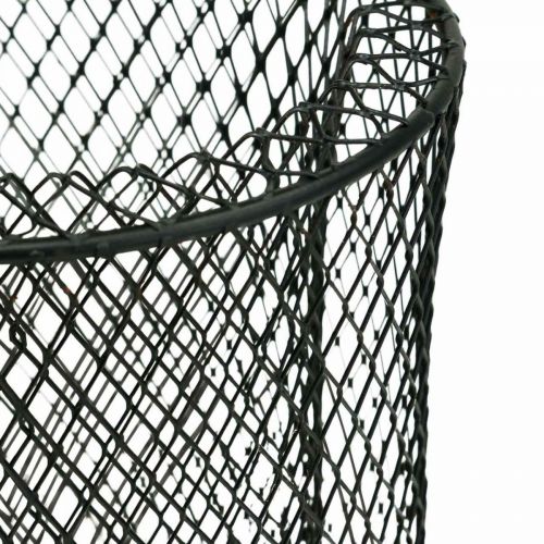 Produkt Świecznik czarny metalowy kosz druciany Ø23cm/16cm zestaw 2 szt
