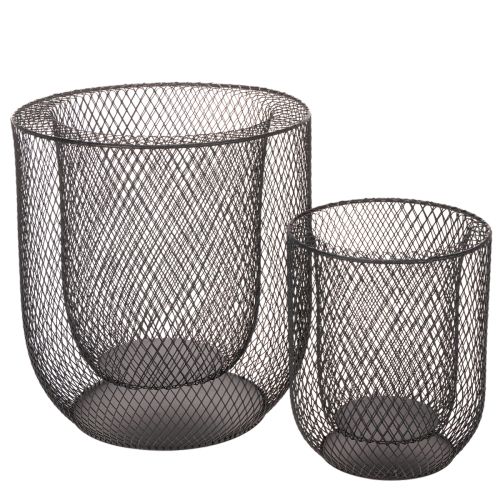 Czarny metalowy koszyczek na świece, Ø28,5/18 cm, zestaw 2 szt. kupić | Floristik24.pl