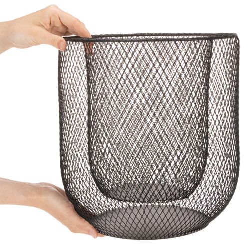 Czarny metalowy koszyczek na świece, Ø28,5/18 cm, zestaw 2 szt. | Floristik24.pl