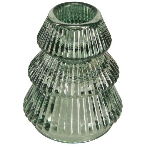 Produkt Świecznik Choinka Szklany świecznik zielony Ø6cm W8cm 2szt