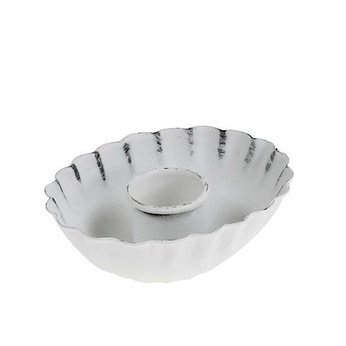 Floristik24 Świecznik Biały Ø8,5cm H2,5cm