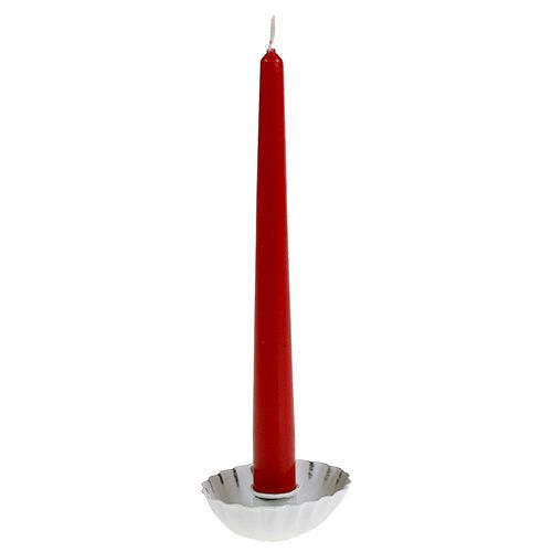 Floristik24 Świecznik Biały Ø8,5cm H2,5cm