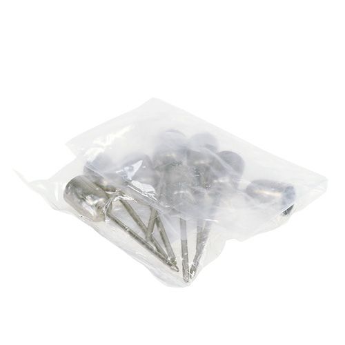 Floristik24 Świecznik na świeczkę choinkową srebrny Ø1,2cm H7cm 8szt.