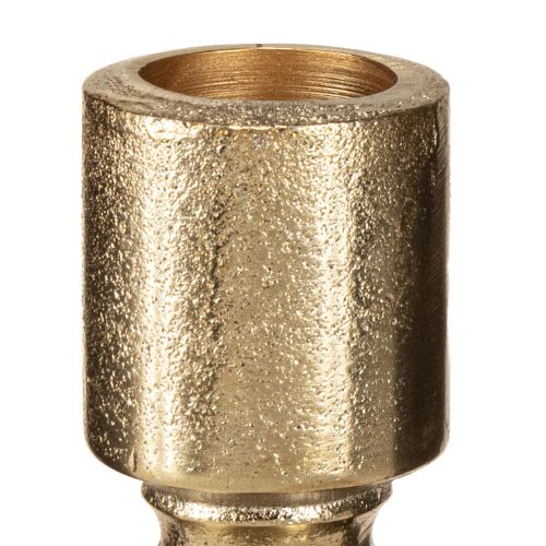 Produkt Świecznik na butelki metalowy antyczny wygląd jasne złoto wys. 15cm