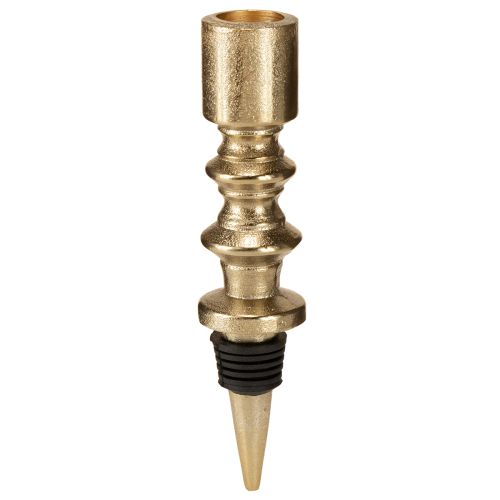 Produkt Świecznik na butelki metalowy antyczny wygląd jasne złoto wys. 15cm