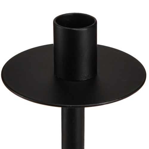 Floristik24 Świecznik na butelki czarny metalowy wys. 12cm 2szt