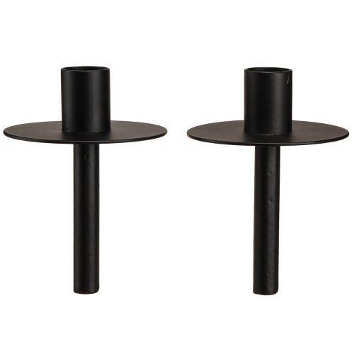 Floristik24 Świecznik na butelki czarny metalowy wys. 12cm 2szt