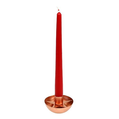 Floristik24 Świecznik na świecę szpiczastą miedziany Ø8cm H5cm