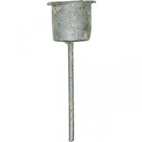 Produkt Świecznik wtykowy Shabby Chic szary Ø3cm W8,5cm 8 szt