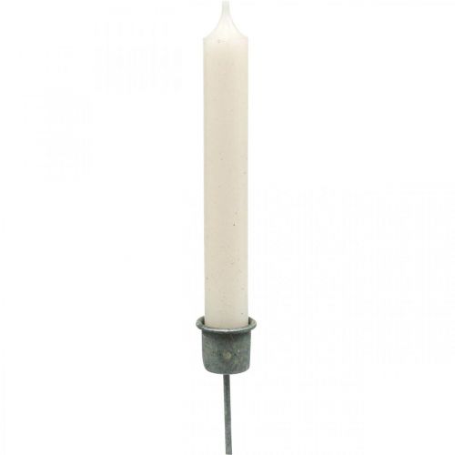 Produkt Świecznik wtykowy Shabby Chic szary Ø3cm W8,5cm 8 szt