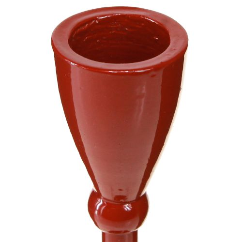 Produkt Świecznik na świece stożkowe Świecznik stożkowy czerwony wys. 17cm