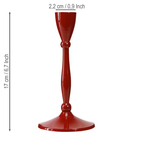 Produkt Świecznik na świece stożkowe Świecznik stożkowy czerwony wys. 17cm