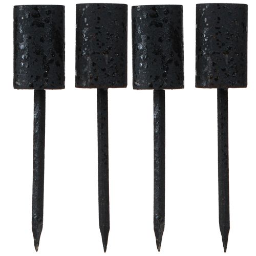 Produkt Świecznik na grube świece w sztyfcie metalowy czarny Ø28mm 4szt