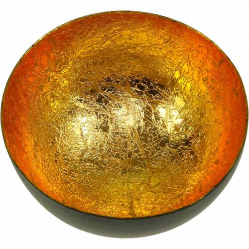 Floristik24 Dekoracja stołu Miska bożonarodzeniowa czarne złoto Ø8cm W4cm