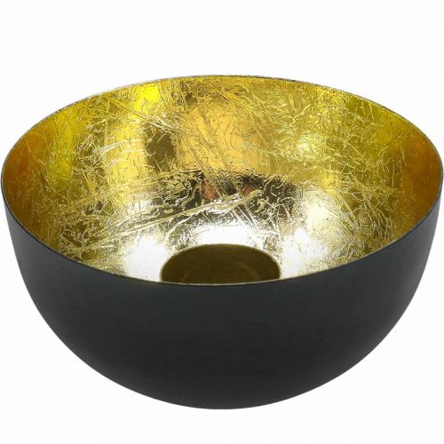 Floristik24 Świecznik Black Gold Dekoracja świąteczna Ø13cm W6,5cm
