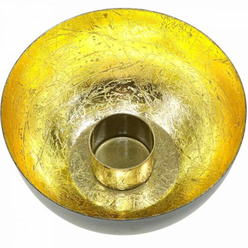 Floristik24 Świecznik Black Gold Dekoracja świąteczna Ø13cm W6,5cm