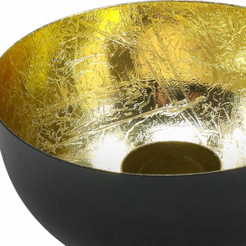 Floristik24 Świecznik Black Gold Dekoracja świąteczna Ø13cm W6,5cm
