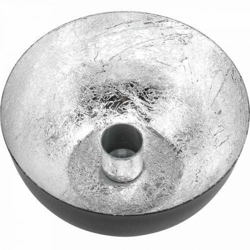 Produkt Świecznik Czarny Srebrny Świecznik Ø13cm W6,5cm