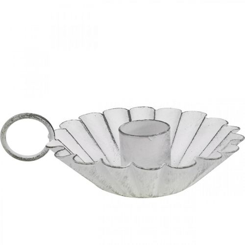 Floristik24 Świecznik Shabby Chic White Metal Deco Ø9,5cm W3cm