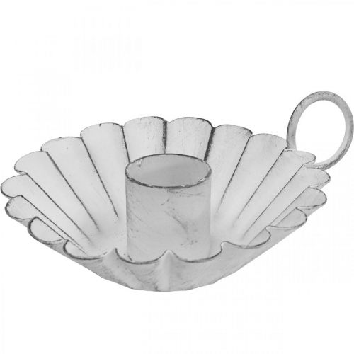 Floristik24 Świecznik Shabby Chic White Metal Deco Ø9,5cm W3cm