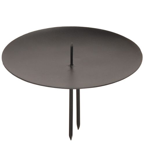 Świecznik wtykowy metalowy czarny Ø9cm 4 szt