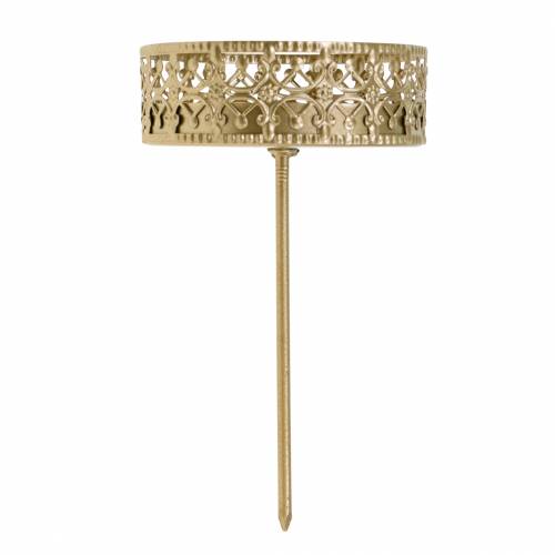 Produkt Kwiatowe świeczniki do zatykania, złote Ø7,4cm W12,5cm, 4 sztuki, wygląd antyczny