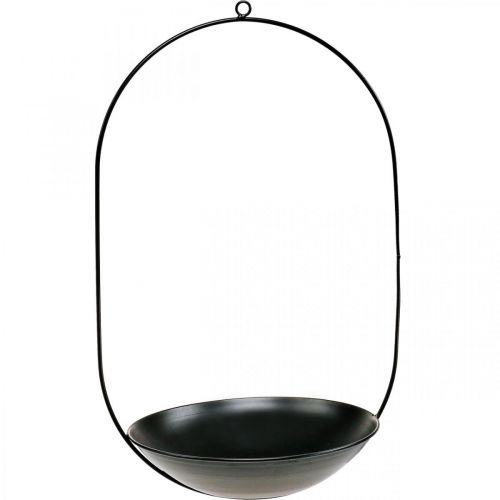 Produkt Dekoracyjna Miska Wisząca Czarna Metalowa Pierścień Scandi Deco 28×54cm