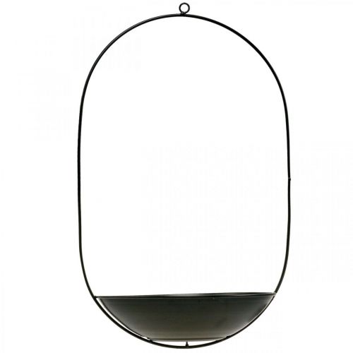 Produkt Dekoracyjna Miska Wisząca Czarna Metalowa Pierścień Scandi Deco 28×54cm