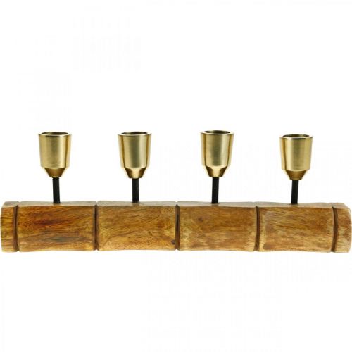 Produkt Świecznik wykonany z metalu, drewna mango, wygląd bambusa L29,5cm Ø2,2cm