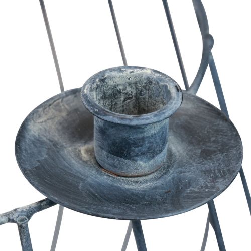 Produkt Świecznik metalowy szary kosz z siatki Ø25/10,5 cm, zestaw 2 szt