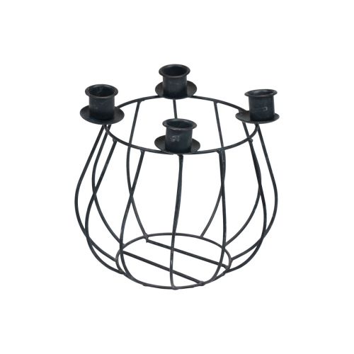 Produkt Świecznik metalowy szary kosz z siatki Wianek adwentowy Ø14cm