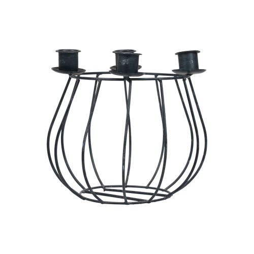 Produkt Świecznik metalowy szary kosz z siatki Wianek adwentowy Ø14cm