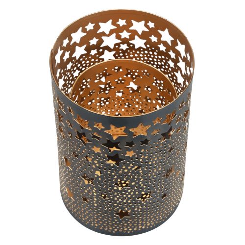 Produkt Świeczniki metalowe gwiazdki czarne/złote, wys. 10/15 cm, 2 sztuki w zestawie