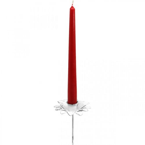 Floristik24 Świecznik Kwiatowy metalowy świecznik do przyklejenia Biały Shabby Ø9cm