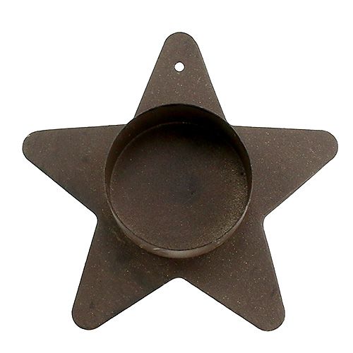Floristik24 Podstawka pod świeczkę Star Shape do Tea Lights 10x7cm brązowa