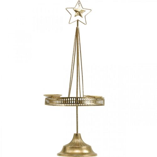 Produkt Świecznik Świeca Kolumnowa Gwiazda Złota Ø23cm W49,5cm
