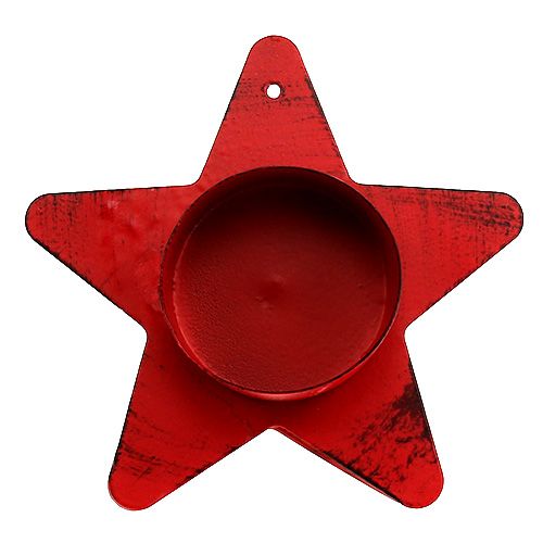 Produkt Świecznik w kształcie gwiazdy na tealight 10x7cm czerwony