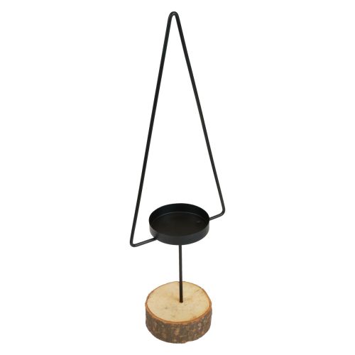 Floristik24 Świecznik Świąteczny, świecznik na tealighty metalowy czarny 37cm