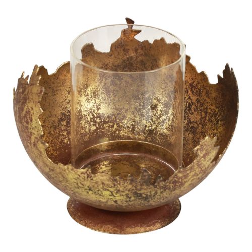 Floristik24 Dekoracja stołu Latarnia świąteczna metalowa antyczna 12cm Ø15cm