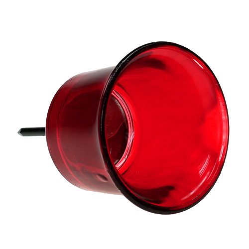 Floristik24 Świecznik na szklany tealight czerwony Ø6cm L10cm