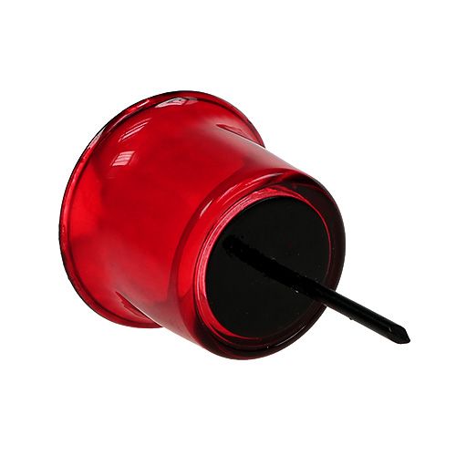 Floristik24 Świecznik na szklany tealight czerwony Ø6cm L10cm