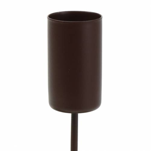 Floristik24 Świecznik na świece w sztyfcie brązowy Ø2,3cm W14cm 4 szt
